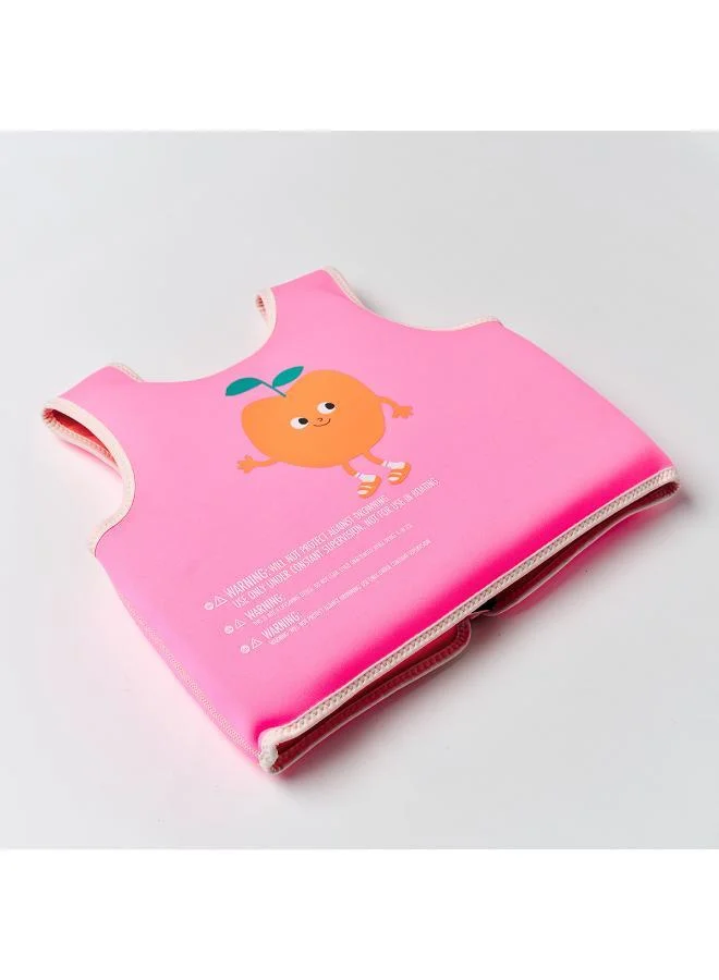 SUNNY LIFE Float Vest 3-6 Poppy the Peach Neon Pink